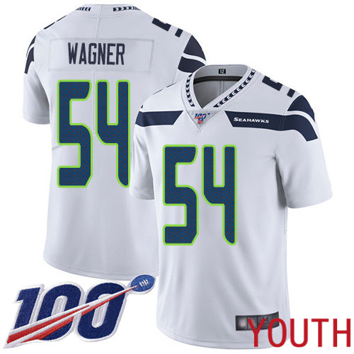Seattle Seahawks Limited White Youth Bobby Wagner Road Jersey NFL Football #54 100th Season Vapor Untouchable->youth nfl jersey->Youth Jersey